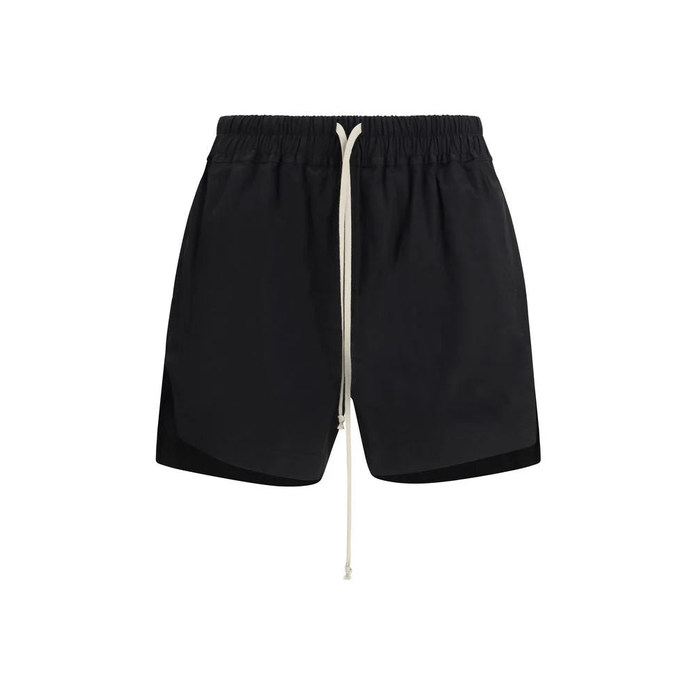 Rick Owens Black Cotton Bermuda Shorts
