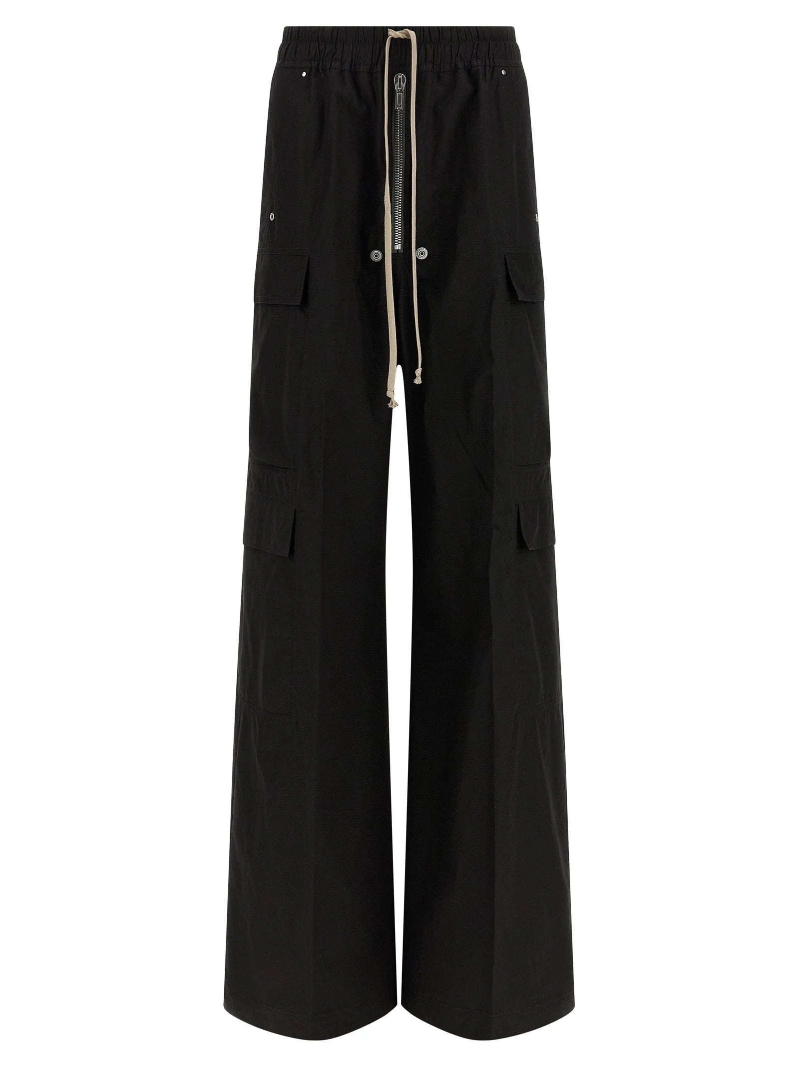 Rick Owens Black Cotton Cargo Pants