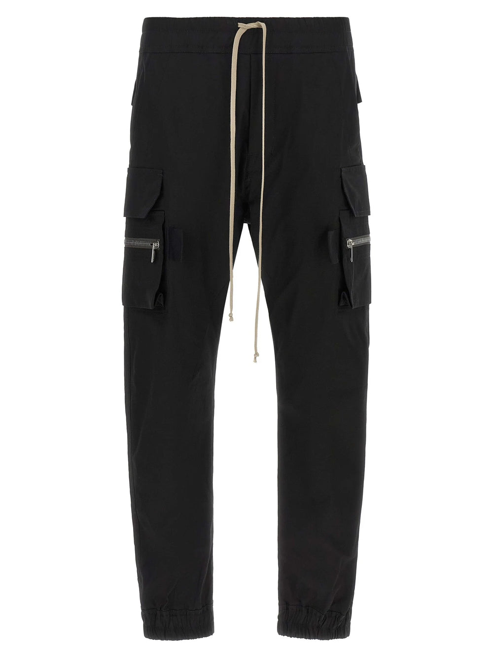 Rick Owens Black Cotton Cargo Pants