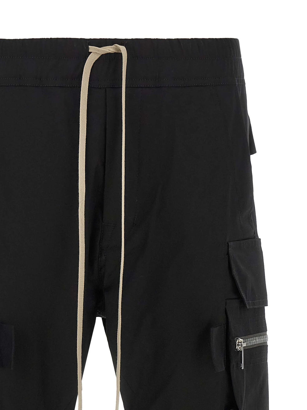 Rick Owens Black Cotton Cargo Pants