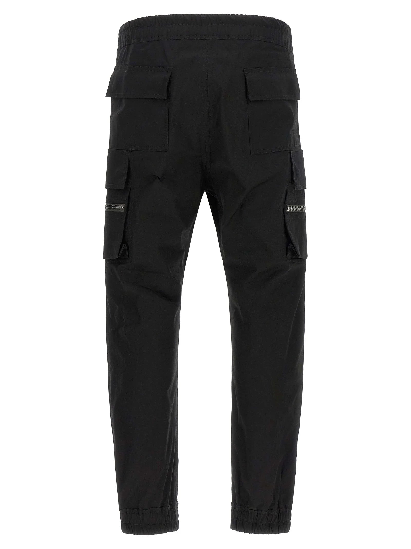 Rick Owens Black Cotton Cargo Pants