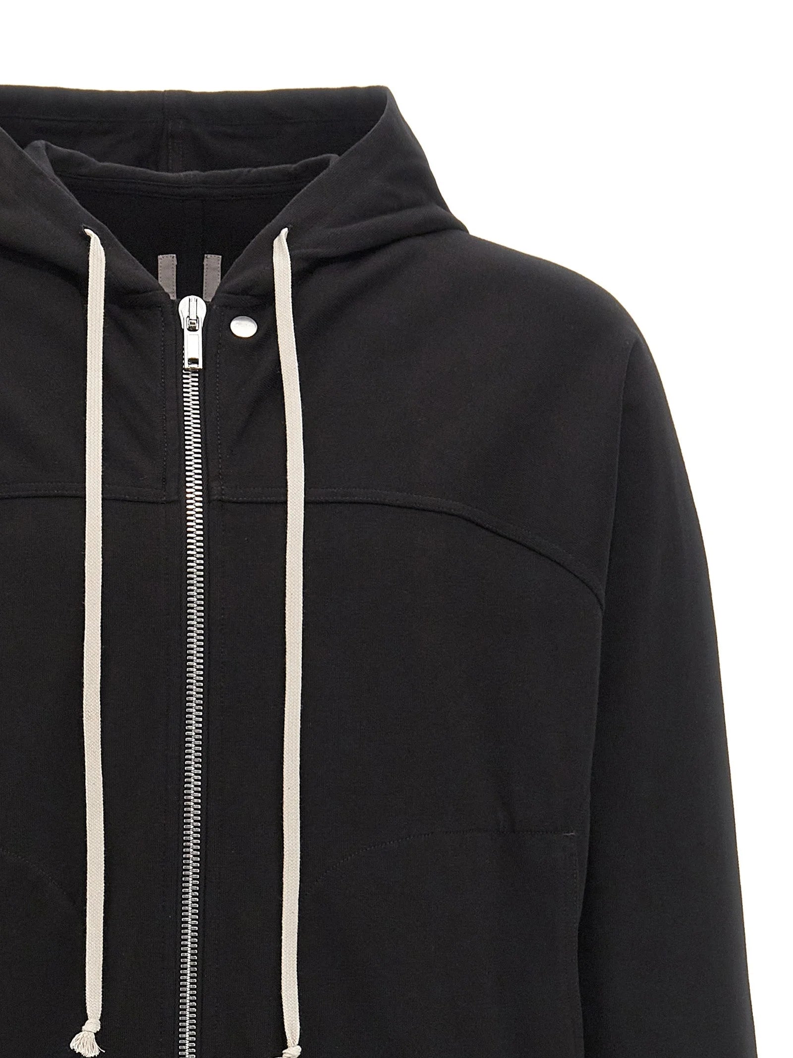 Rick Owens Black Cotton Hoodie