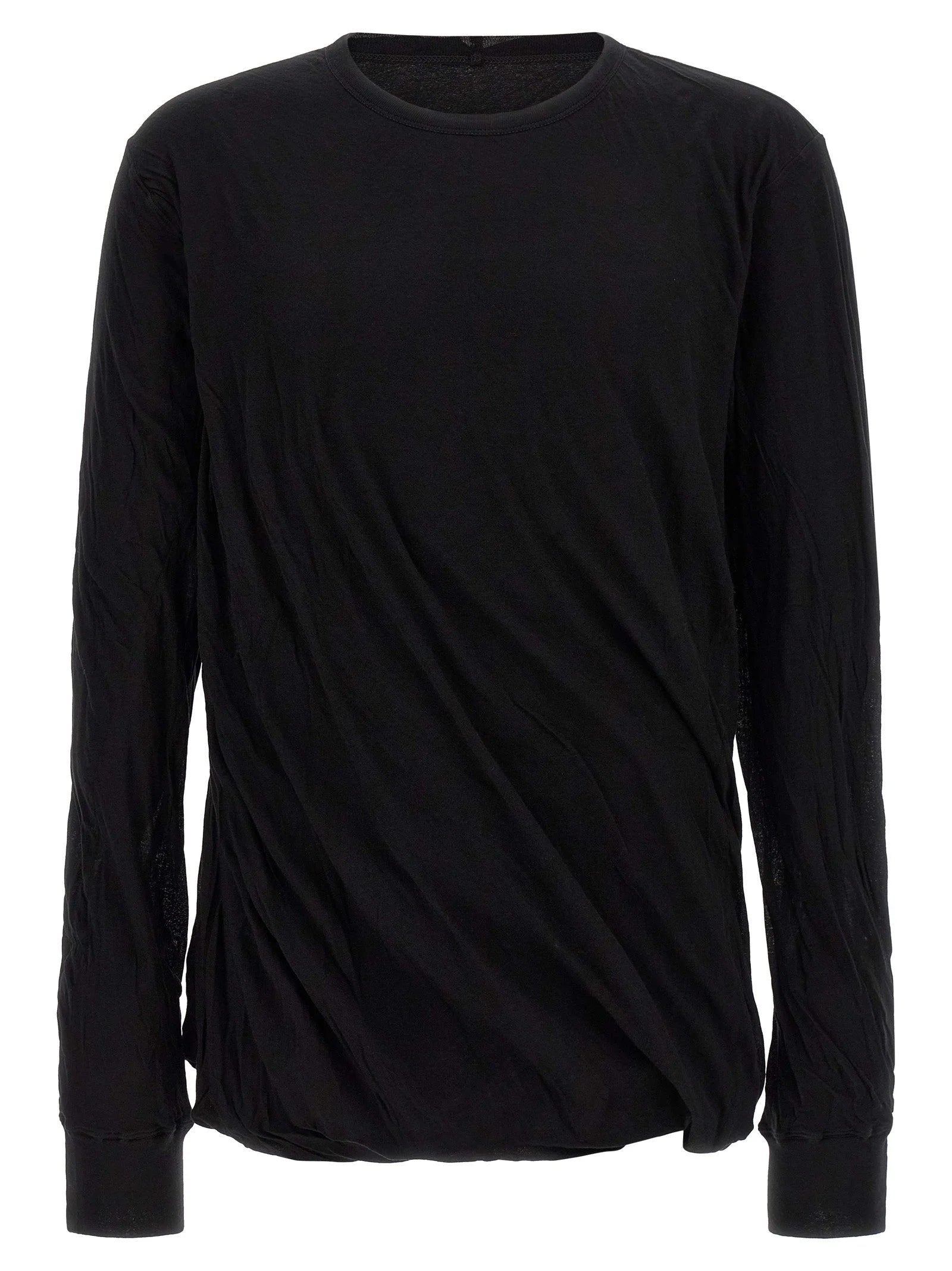 T-shirt z bawełny Rick Owens, czarny - uniwersalny rozmiar