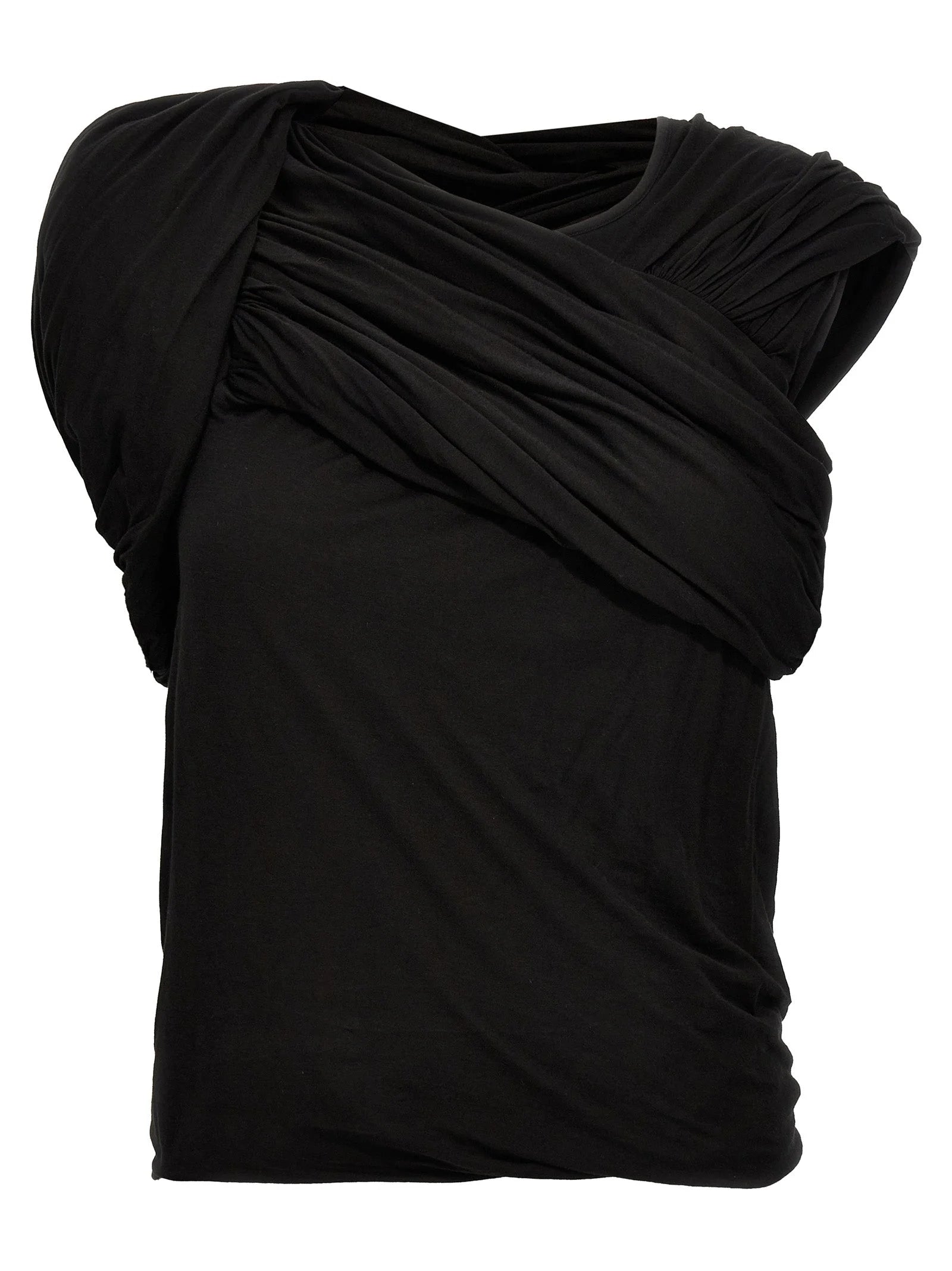 Rick Owens Black Cotton Tank Tops - IT44