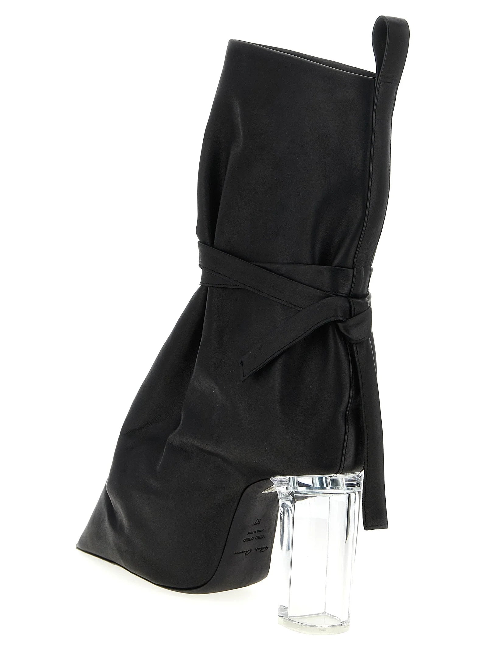 Rick Owens Black Cowhide Ankle Boots - EU38/US8