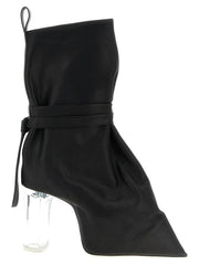 Rick Owens Black Cowhide Ankle Boots - EU38/US8
