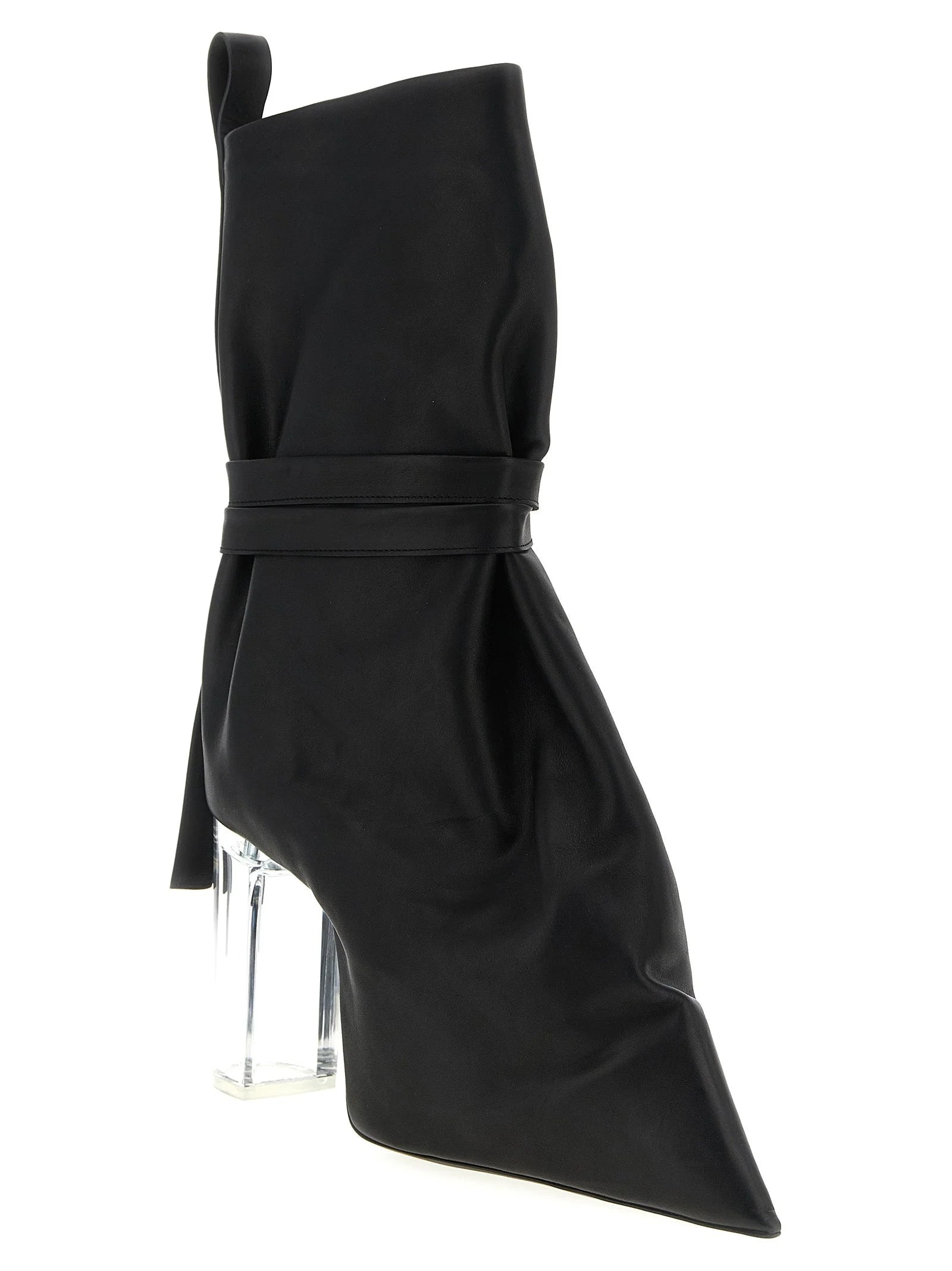Rick Owens Black Cowhide Ankle Boots - EU38/US8
