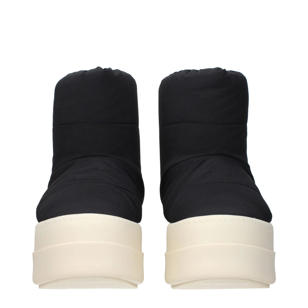 Rick Owens Black Fabric Ankle Boots