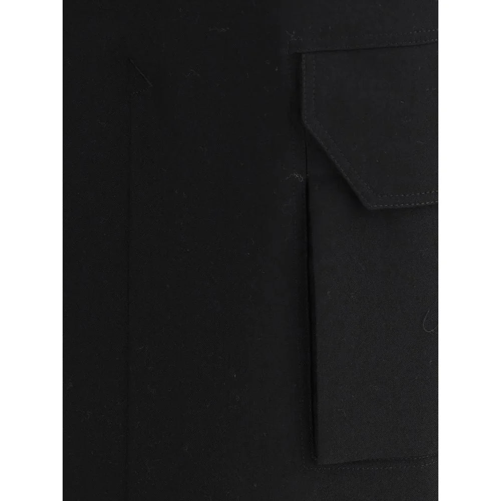 Rick Owens Black Fleece Wool Midi Skirt - Skirts