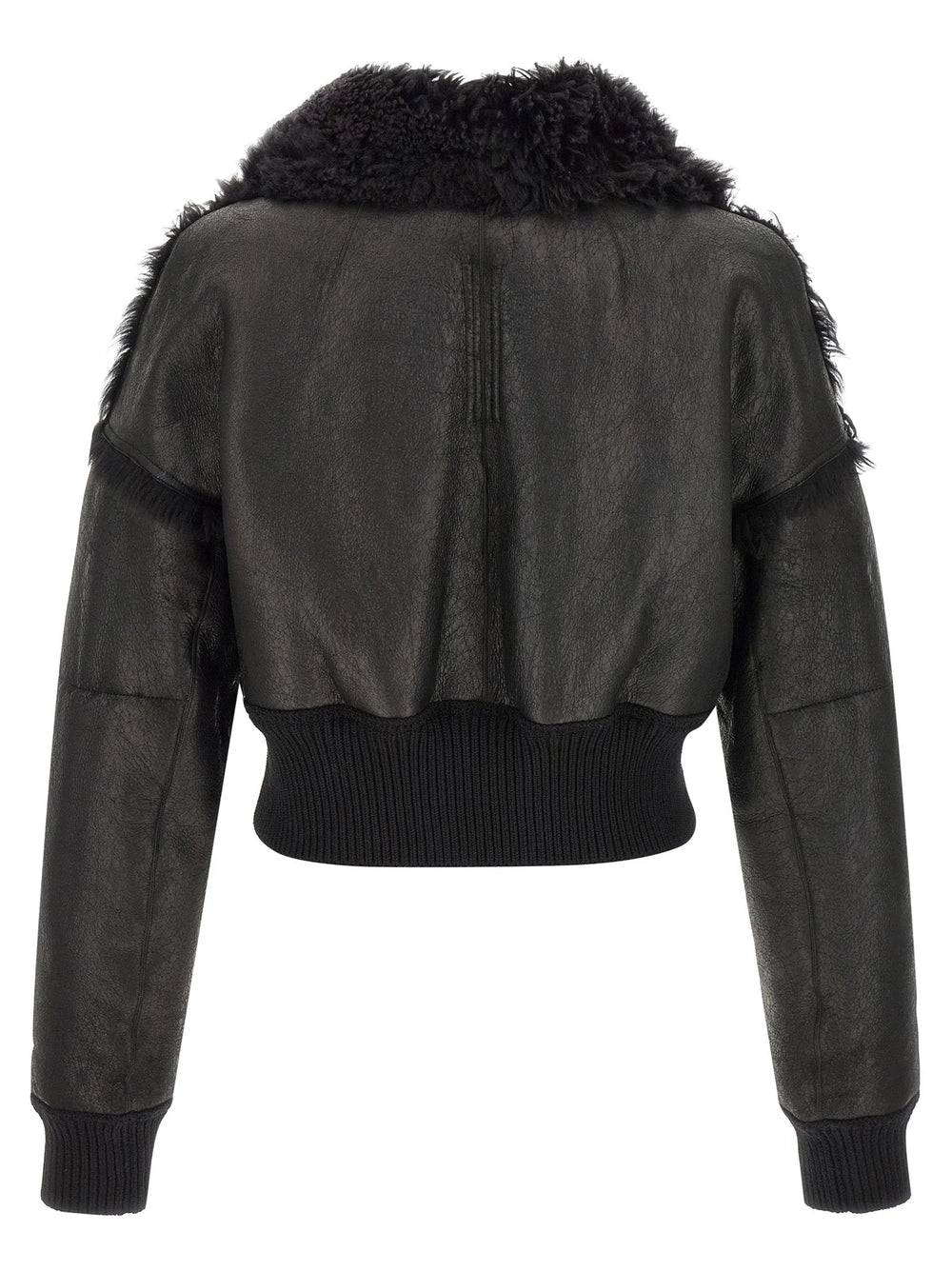 Rick Owens Black Lamb Fur Leather Jacket