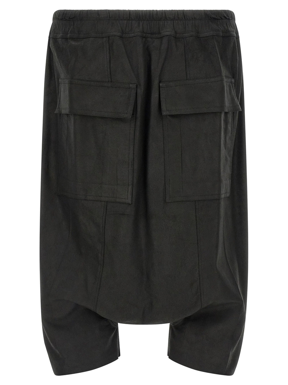 Rick Owens Black Lamb Leather Bermuda Shorts