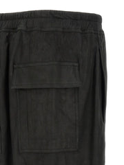 Rick Owens Black Lamb Leather Bermuda Shorts