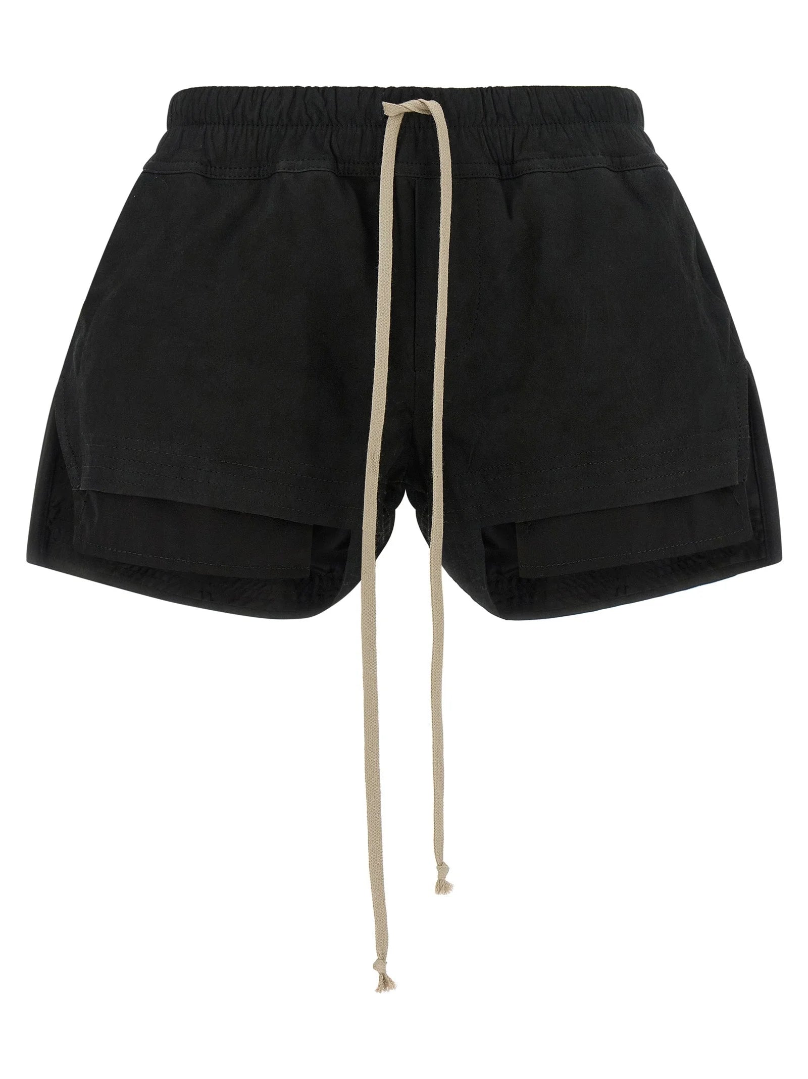 Rick Owens Black Lamb Leather Bermuda Shorts