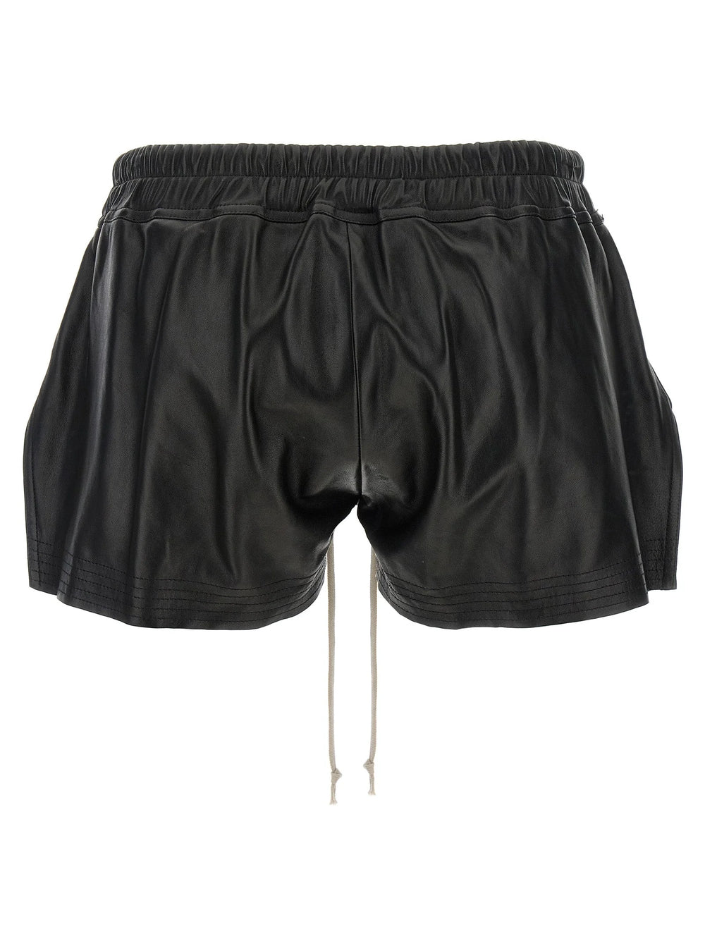 Rick Owens Black Lamb Leather Bermuda Shorts