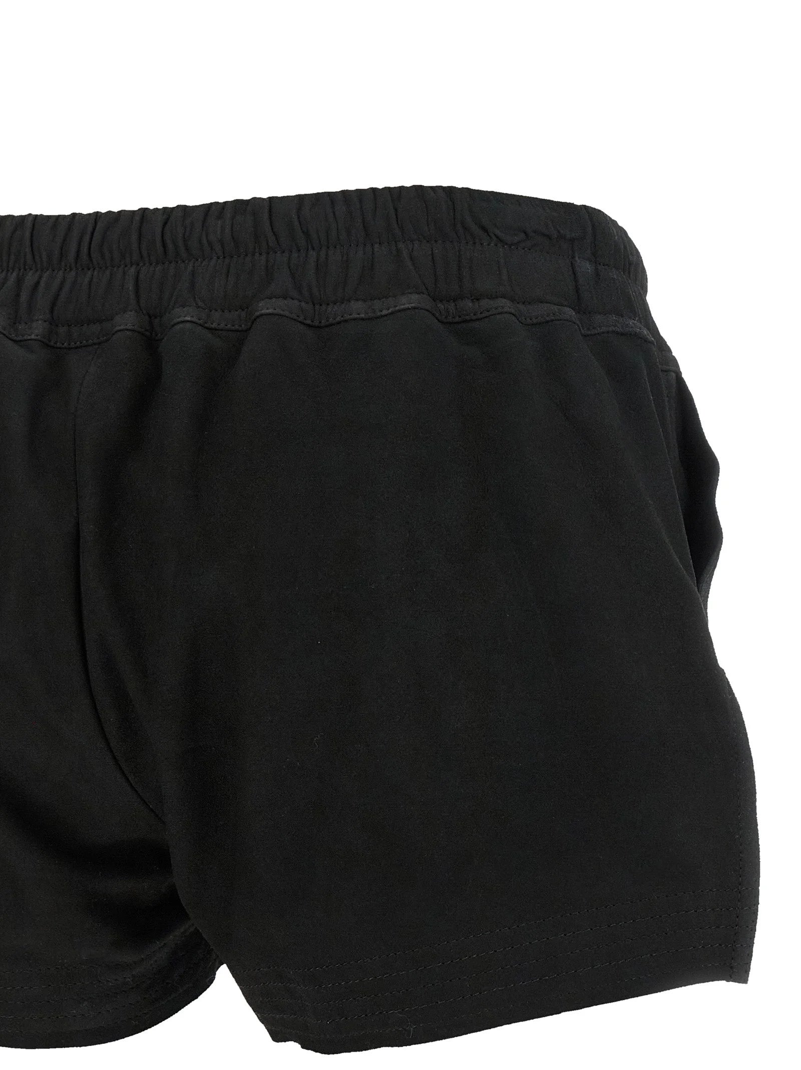 Rick Owens Black Lamb Leather Bermuda Shorts