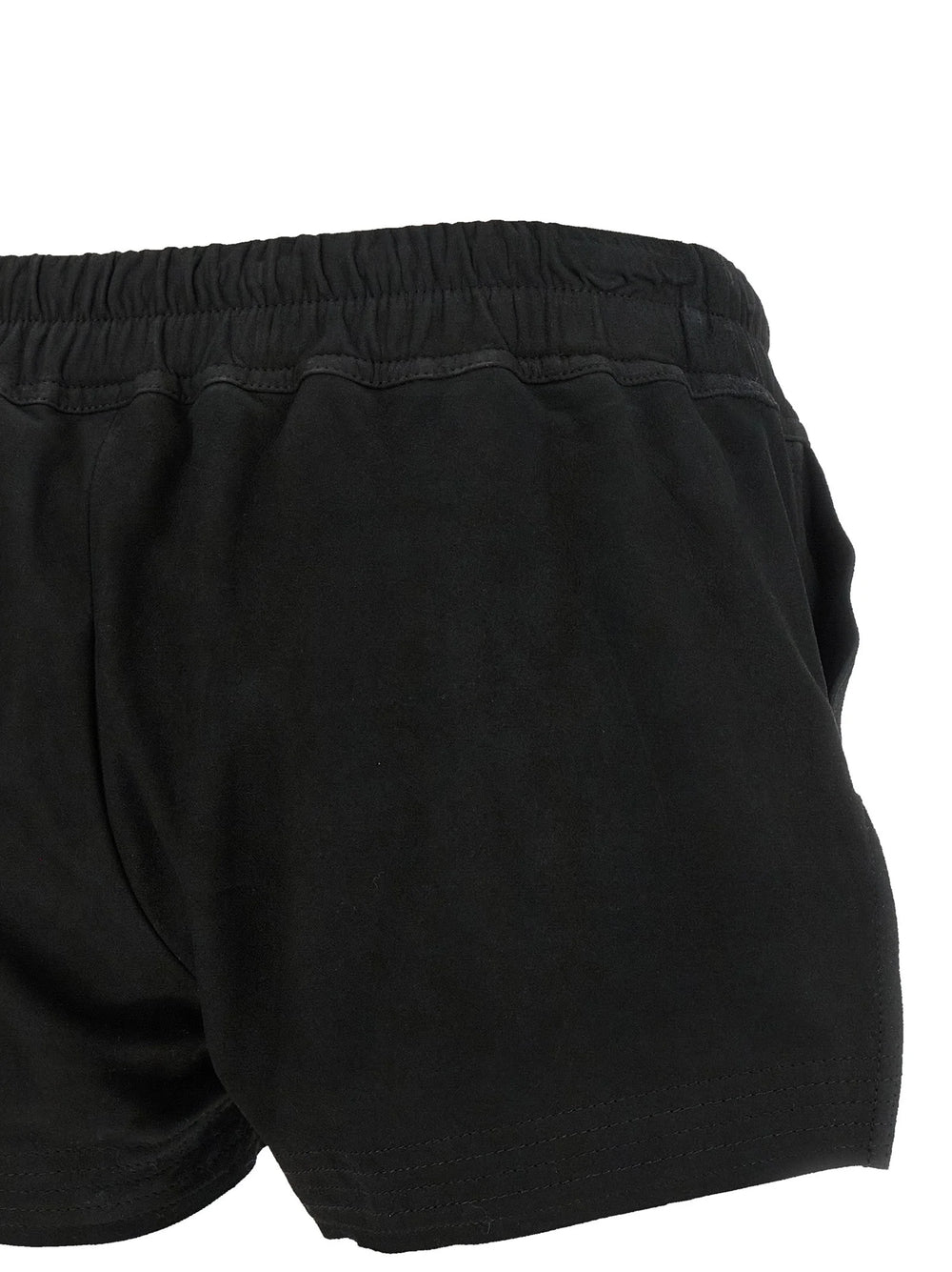 Rick Owens Black Lamb Leather Bermuda Shorts