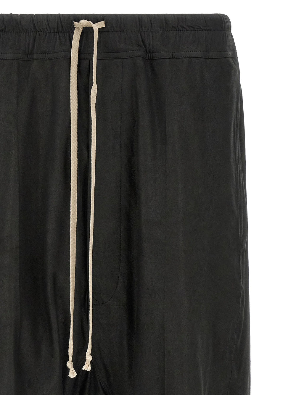 Rick Owens Black Lamb Leather Bermuda Shorts