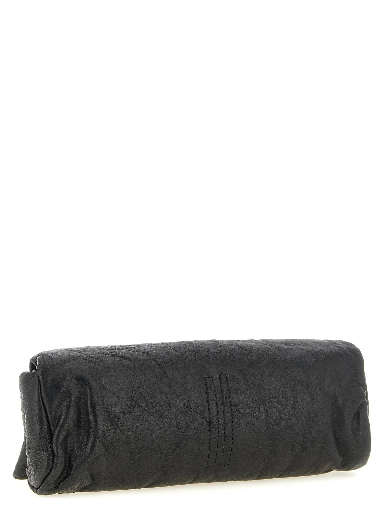 Rick Owens Black Lamb Leather Clutch Bag