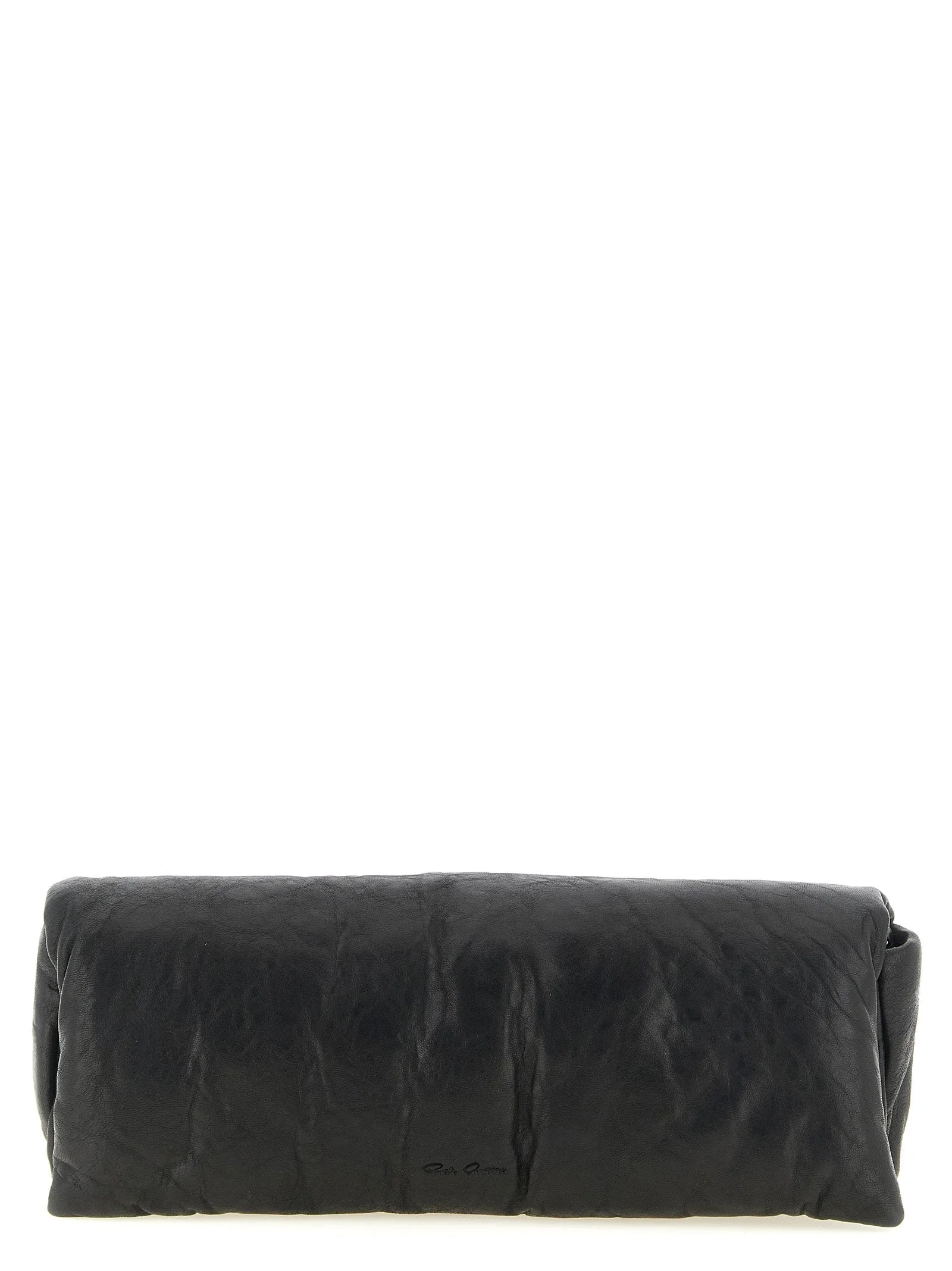 Rick Owens Black Lamb Leather Clutch Bag
