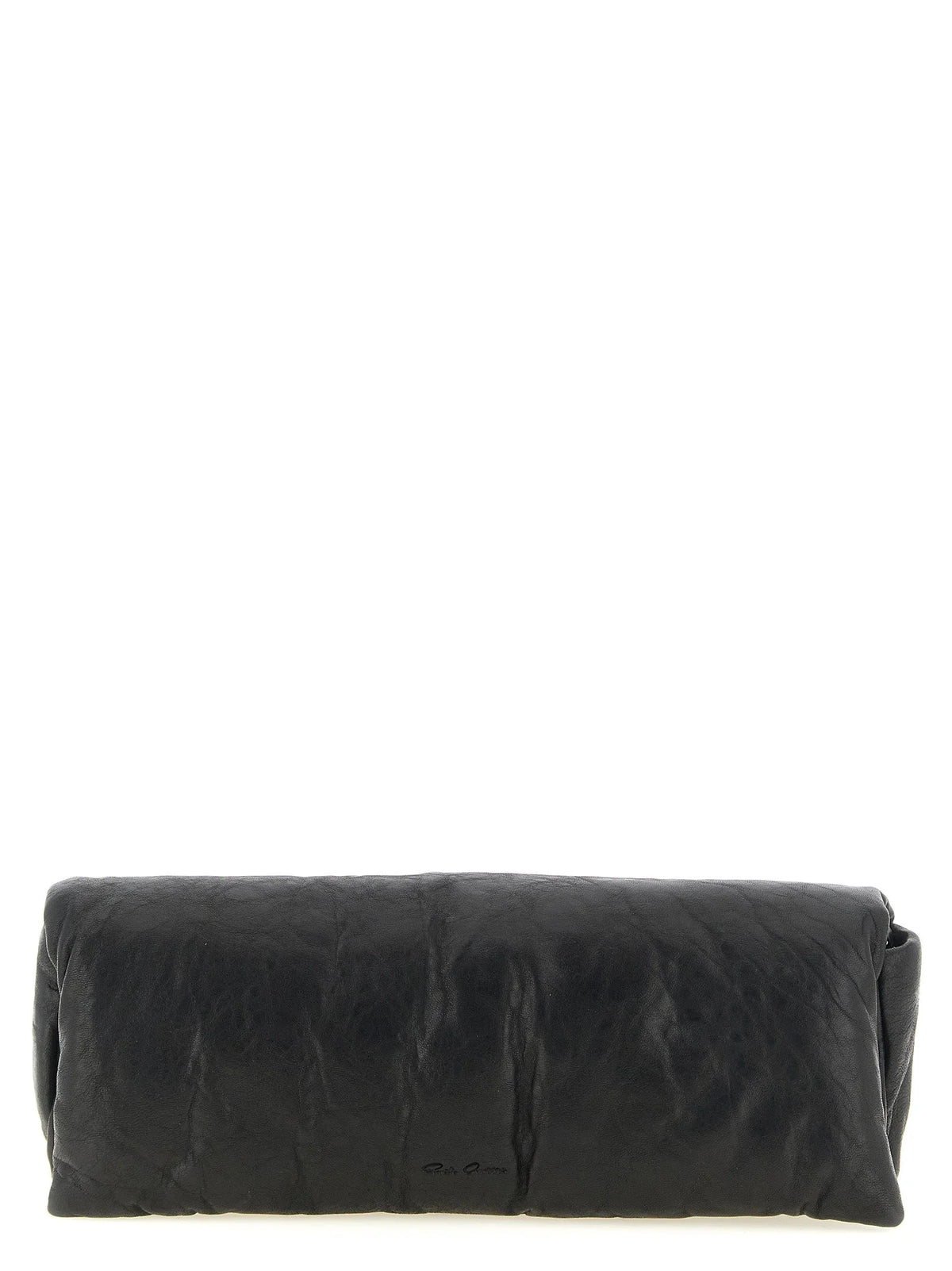 Rick Owens Black Lamb Leather Clutch Bag
