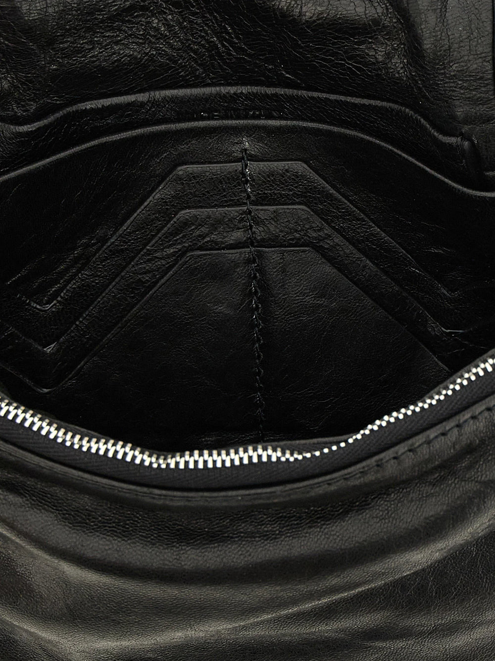 Rick Owens Black Lamb Leather Clutch Bag