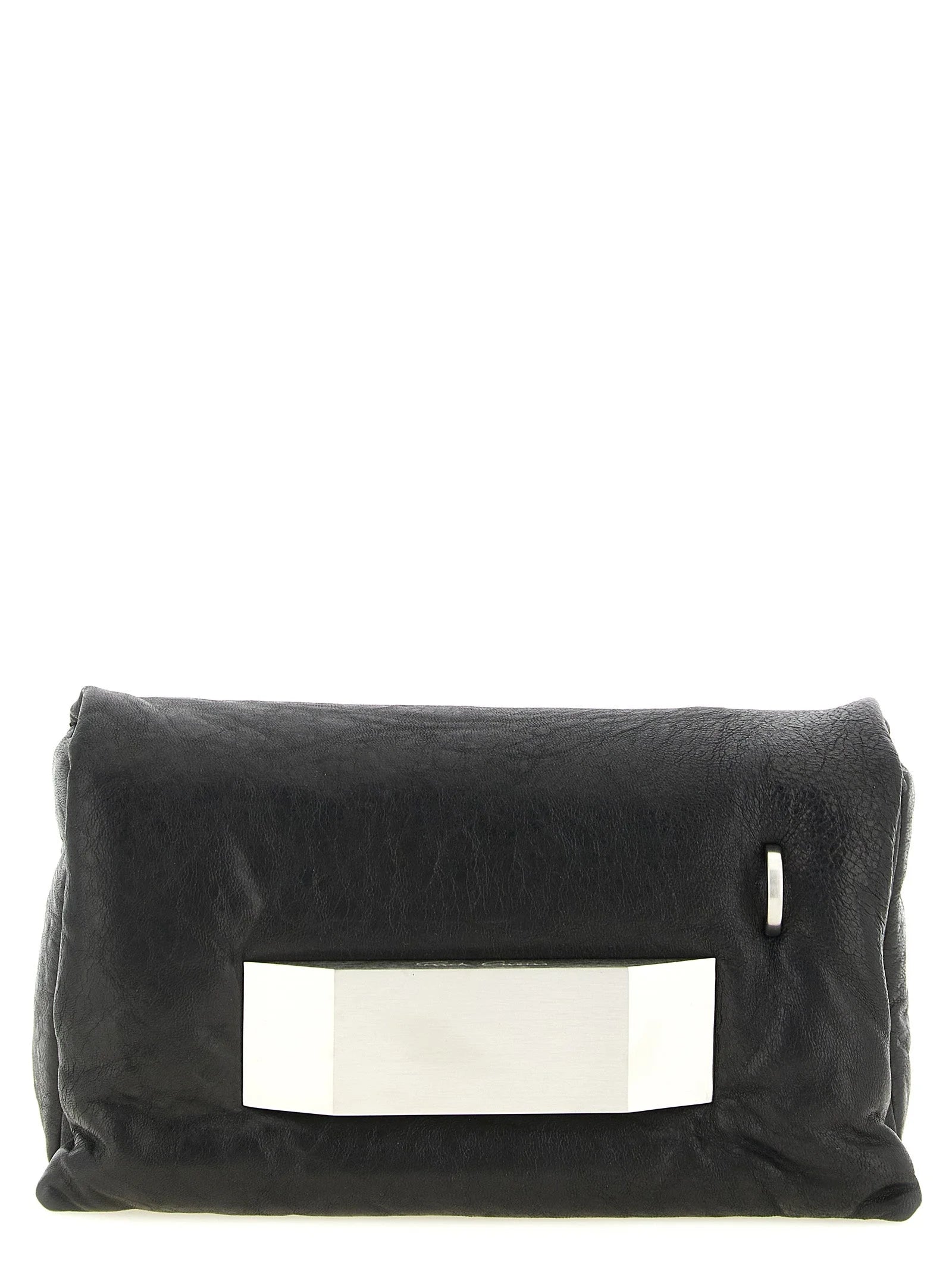 Rick Owens Black Lamb Leather Clutch Bag