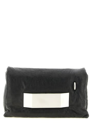 Rick Owens Black Lamb Leather Clutch Bag