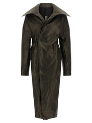 Rick Owens Black Lamb Leather Coat - IT44