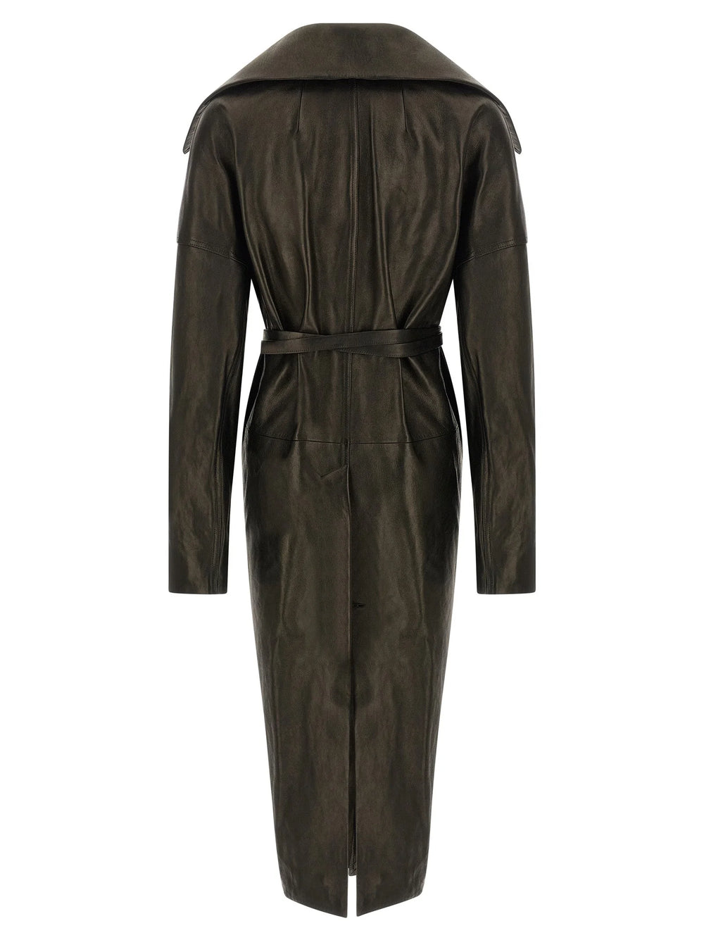 Rick Owens Black Lamb Leather Coat - IT44