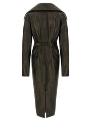 Rick Owens Black Lamb Leather Coat - IT44