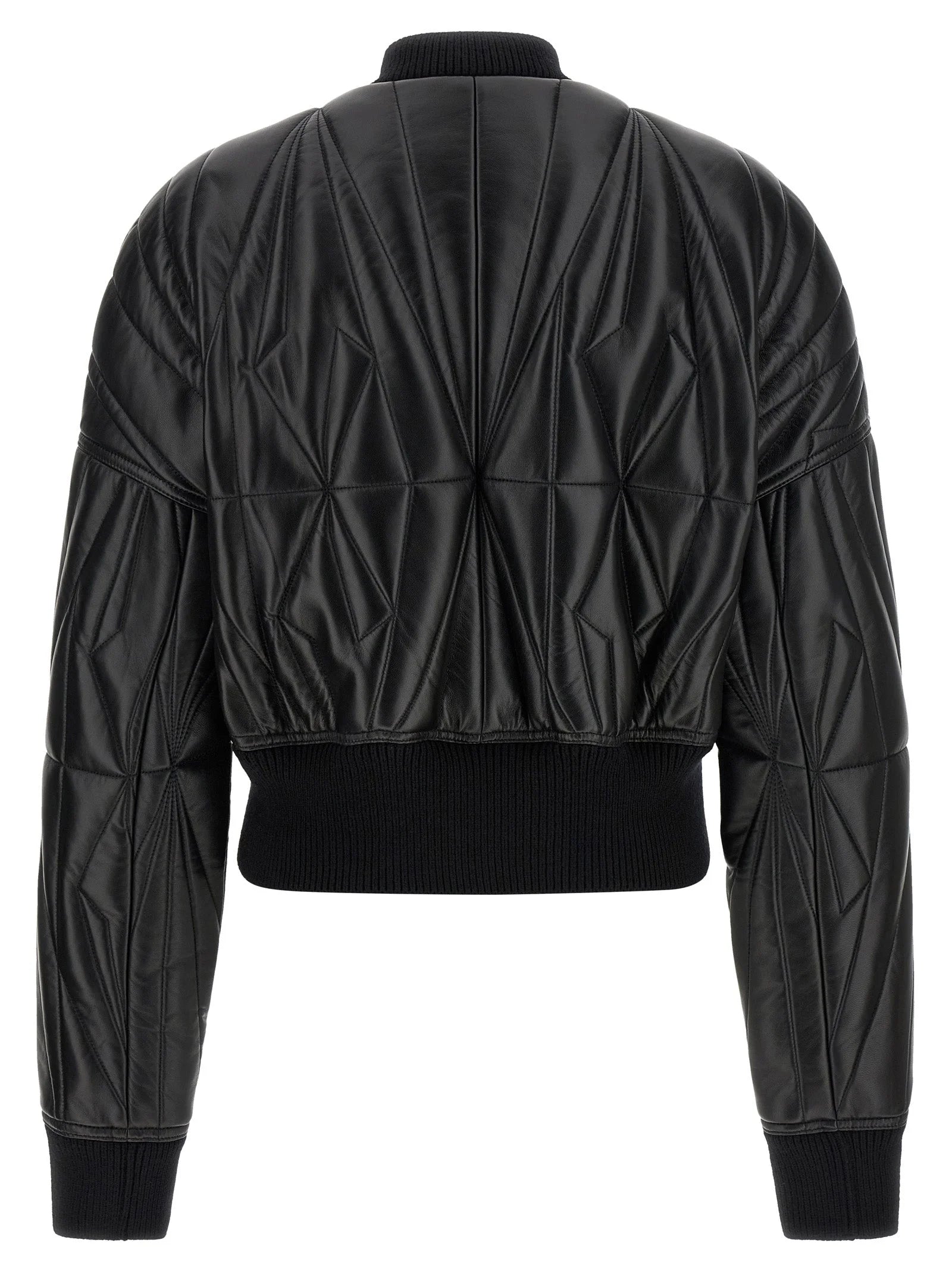 Rick Owens Black Lamb Leather Leather Jacket - 2