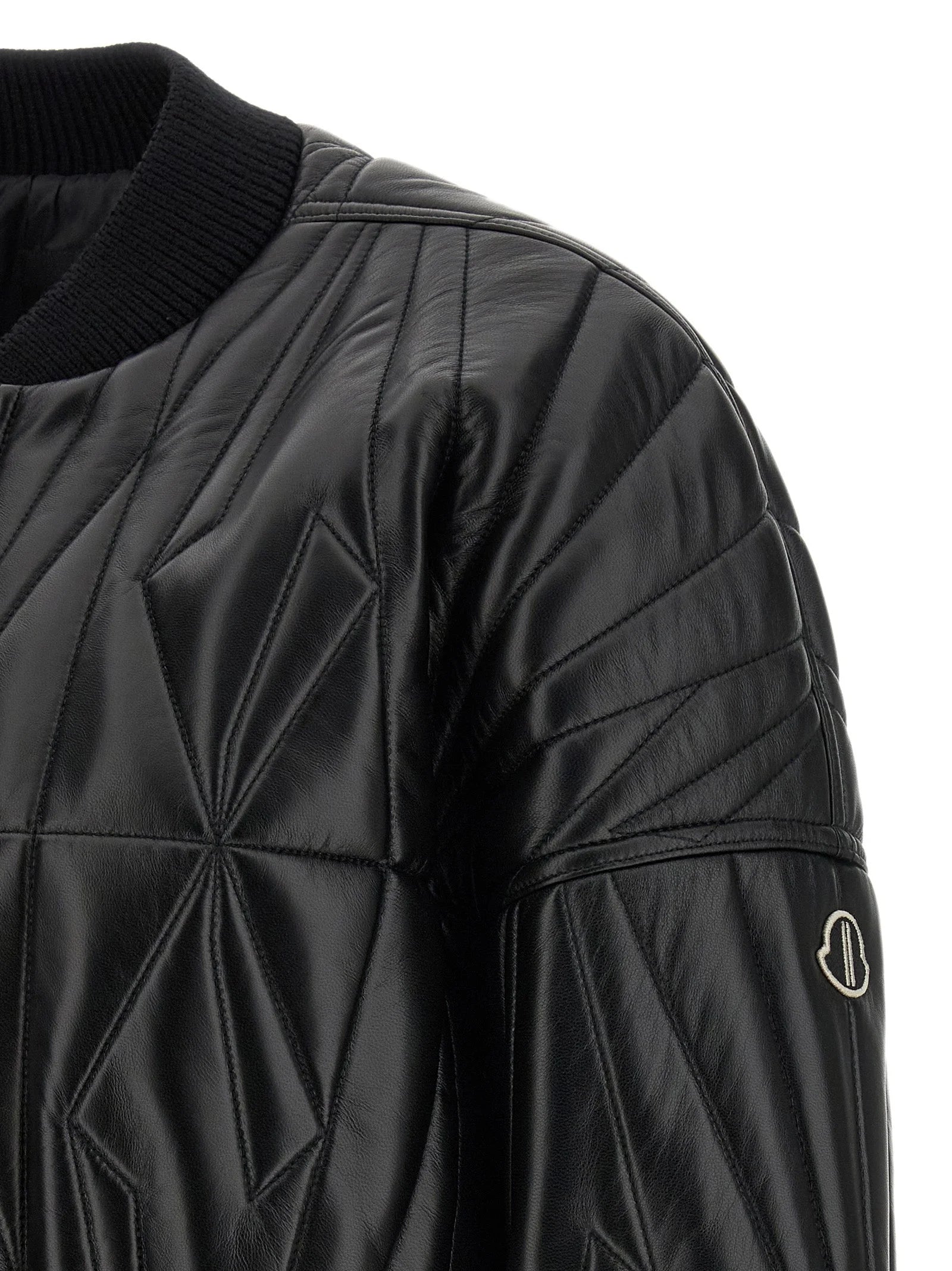 Rick Owens Black Lamb Leather Leather Jacket - 2