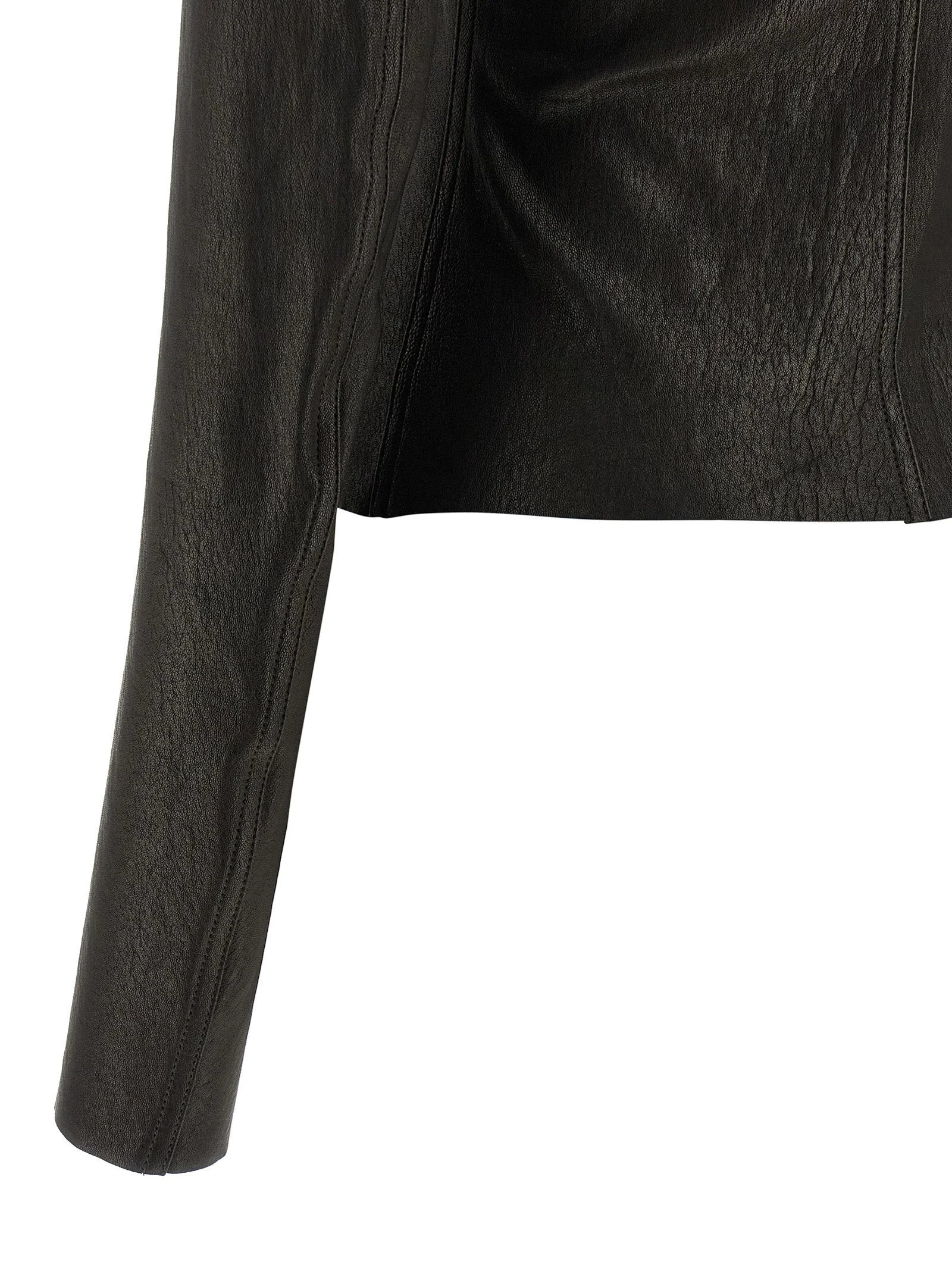 Rick Owens Black Lamb Leather Leather Jacket