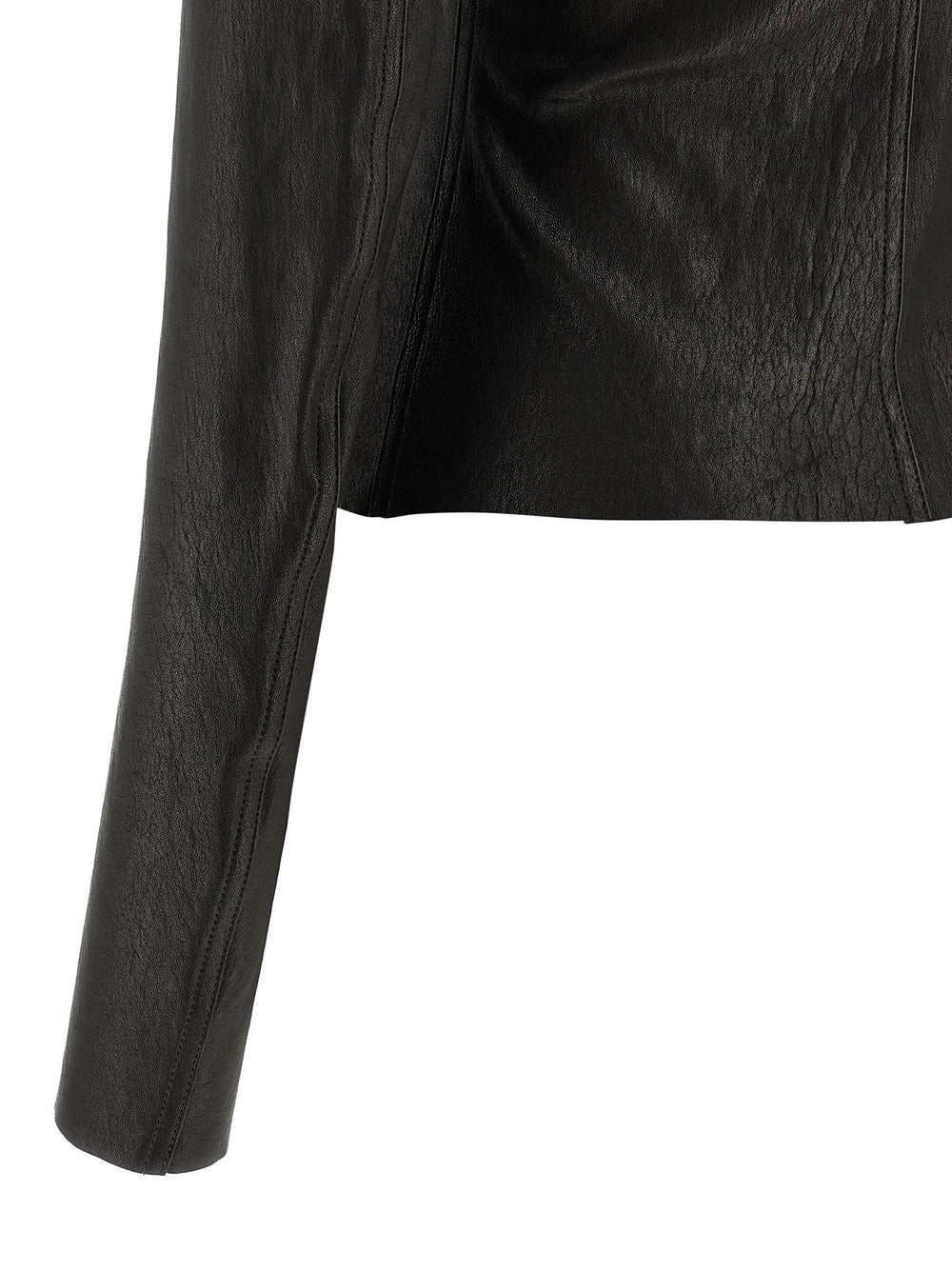 Rick Owens Black Lamb Leather Leather Jacket