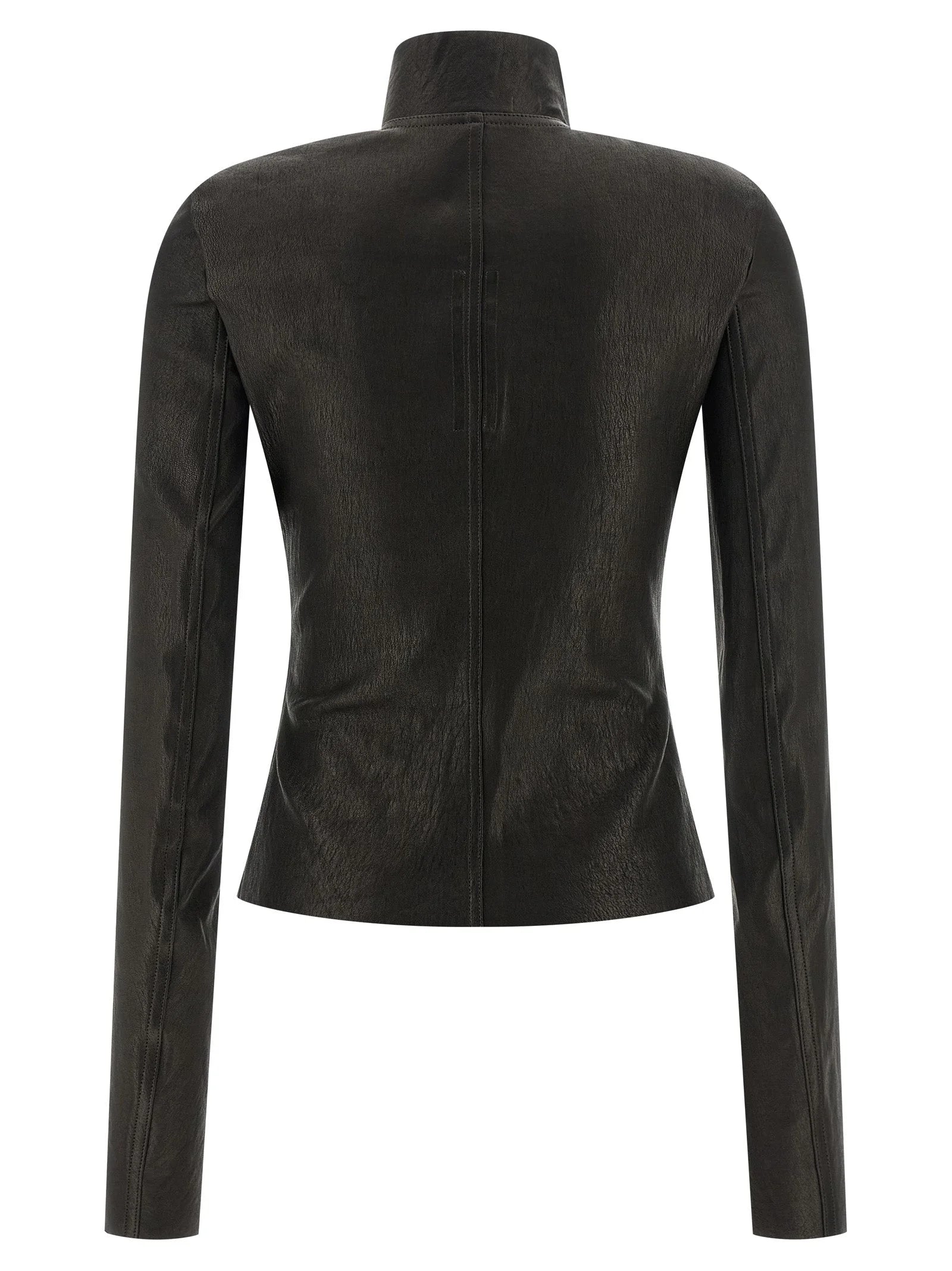 Rick Owens Black Lamb Leather Leather Jacket