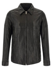 Rick Owens Black Lamb Leather Leather Jacket - 48 | M