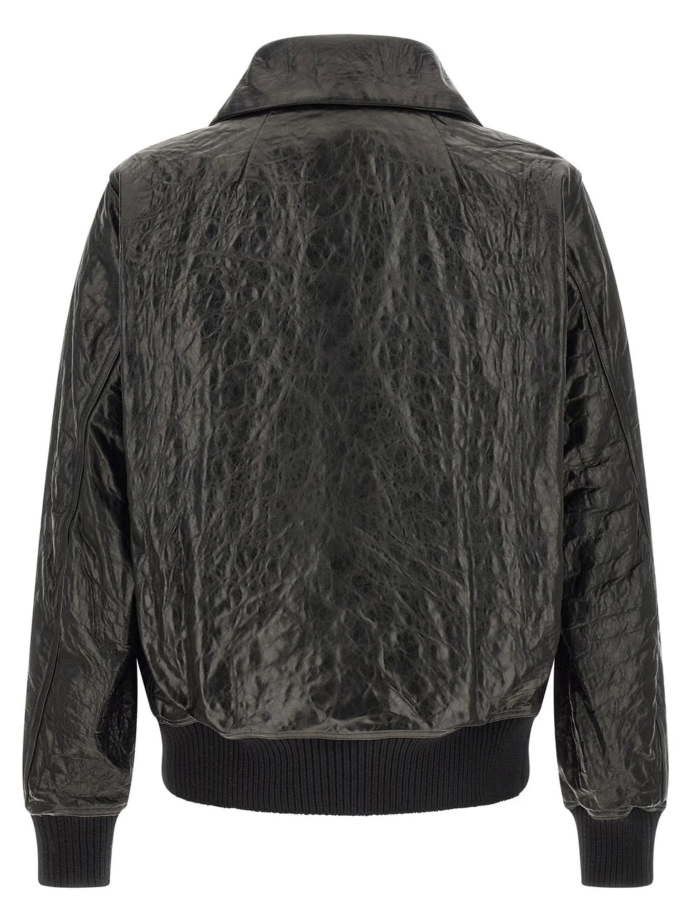 Rick Owens Black Lamb Leather Leather Jacket