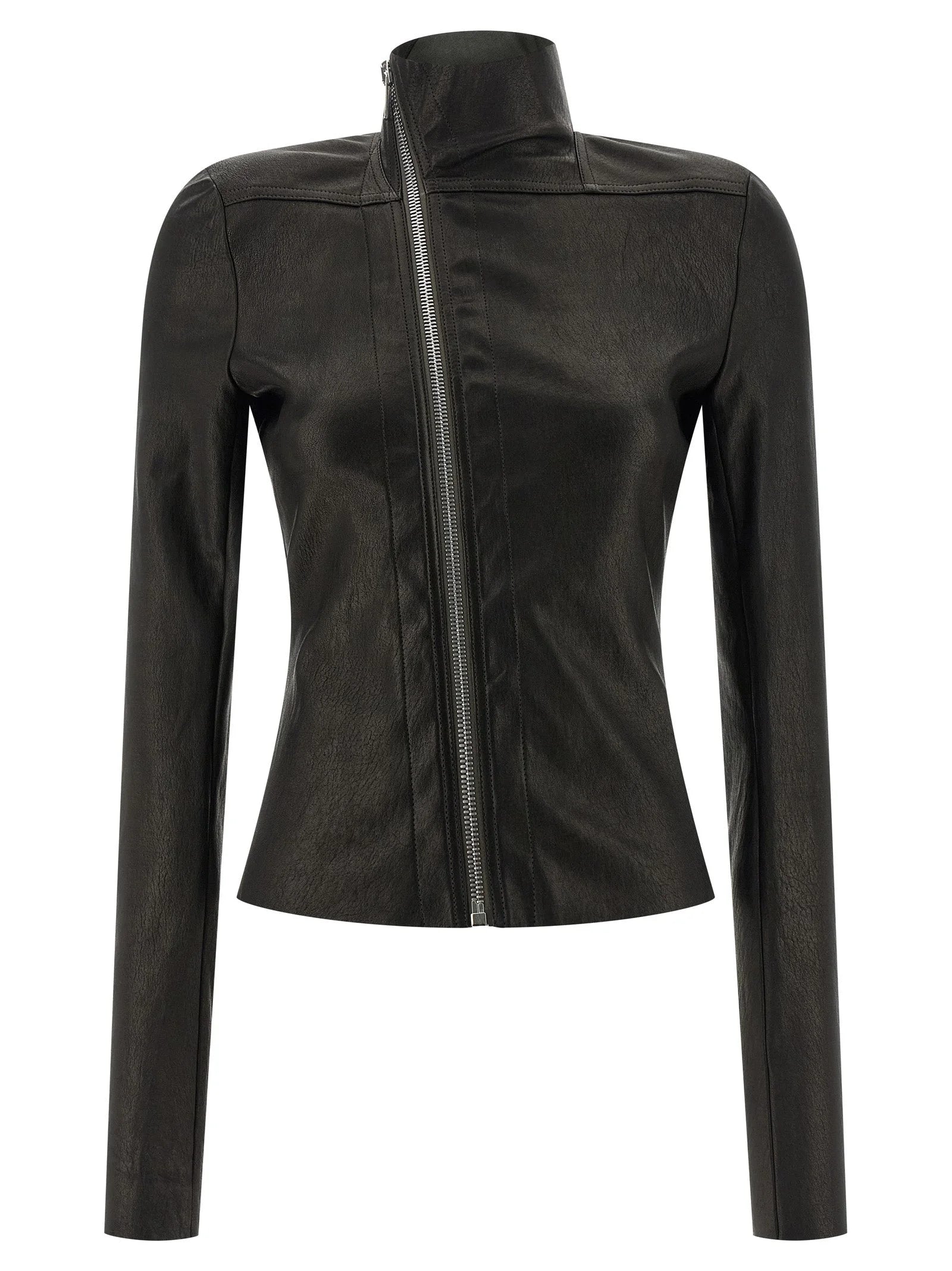 Rick Owens Black Lamb Leather Leather Jacket