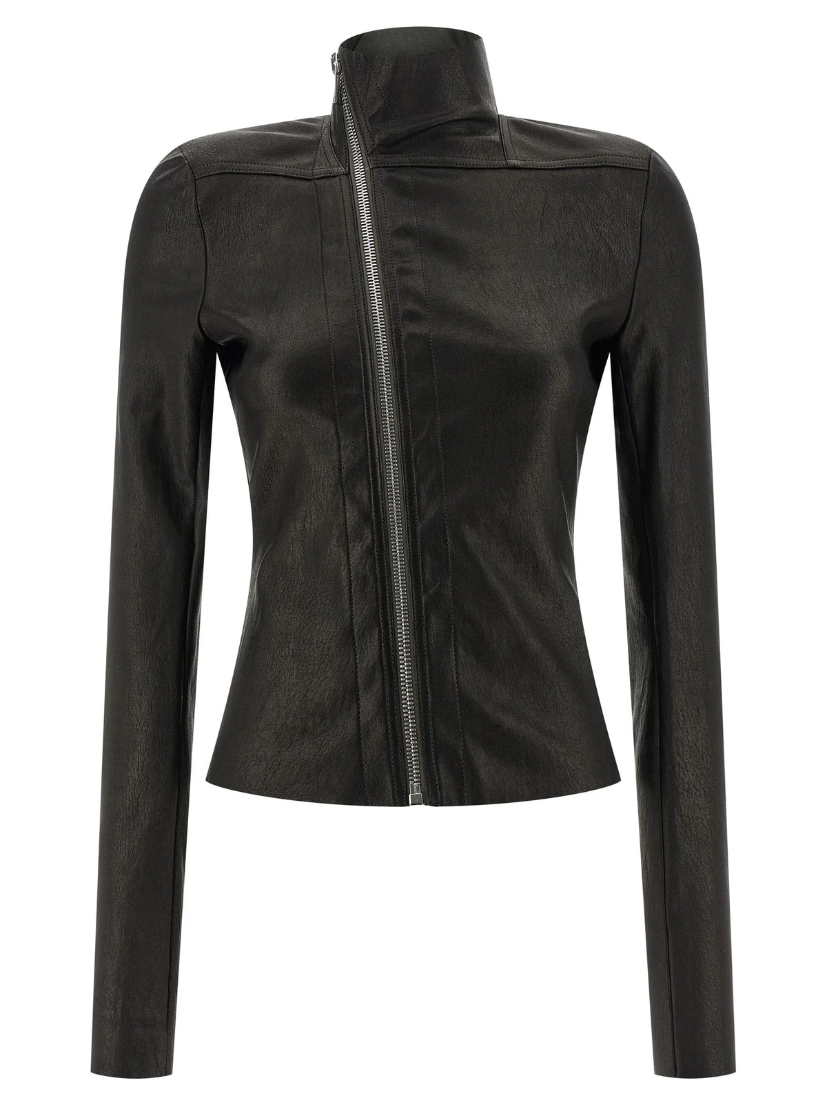 Rick Owens Black Lamb Leather Leather Jacket