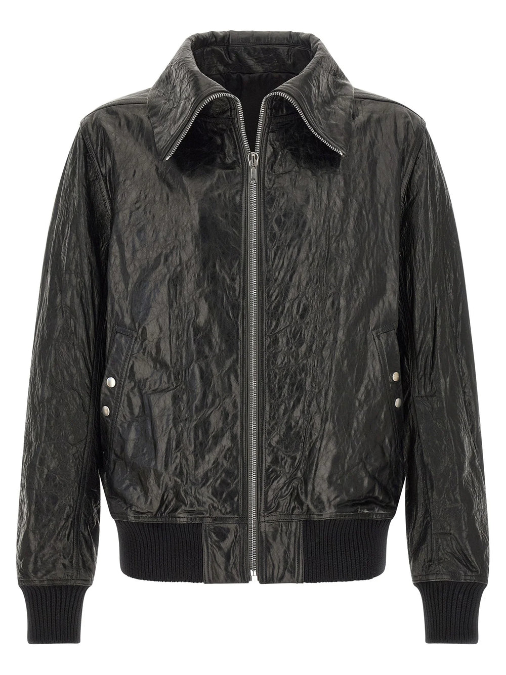 Rick Owens Black Lamb Leather Leather Jacket