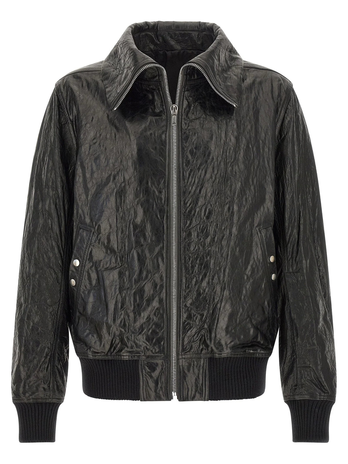 Rick Owens Black Lamb Leather Leather Jacket
