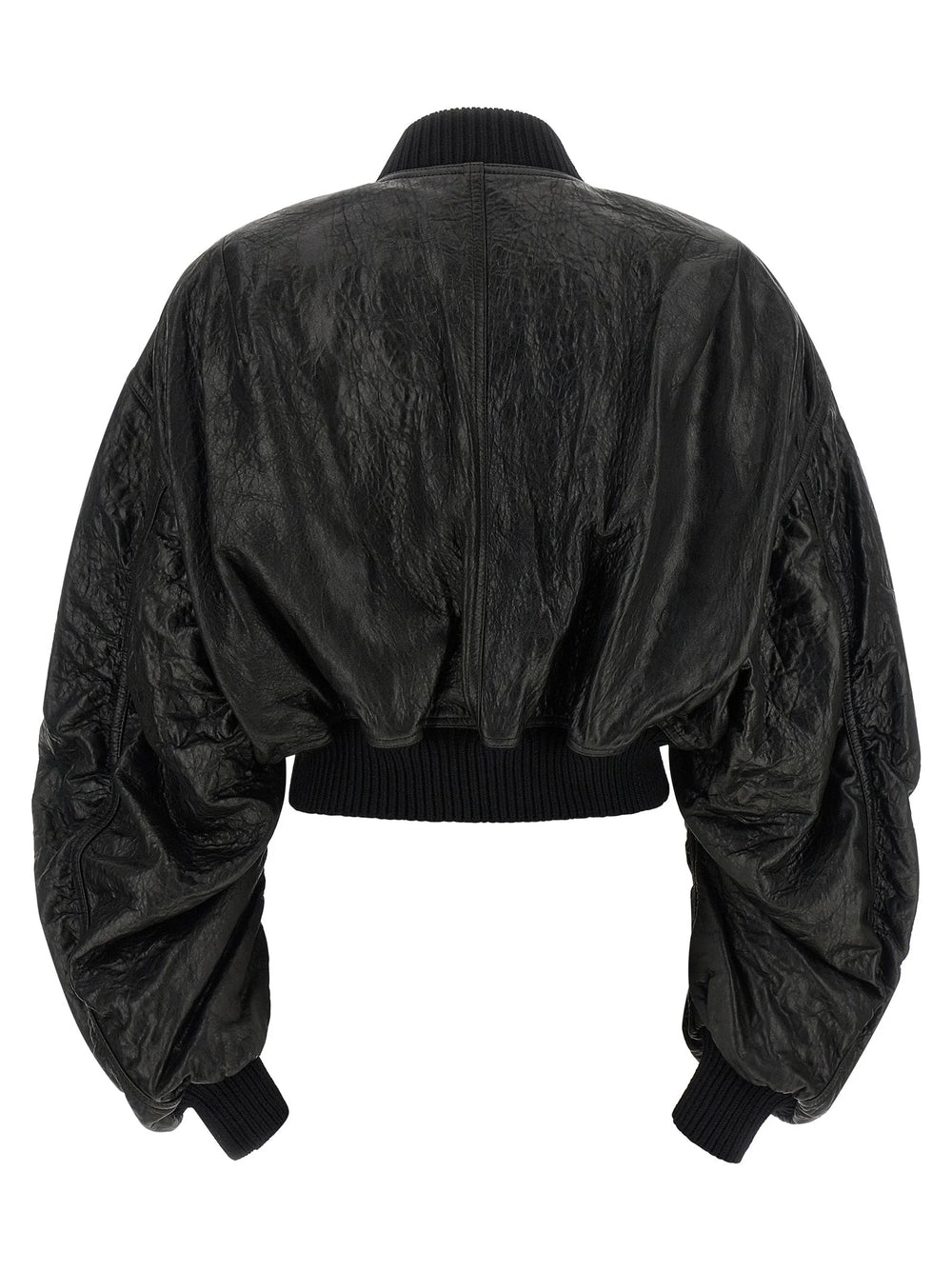 Rick Owens Black Lamb Leather Leather Jacket - IT38