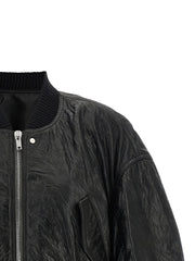 Rick Owens Black Lamb Leather Leather Jacket - IT38