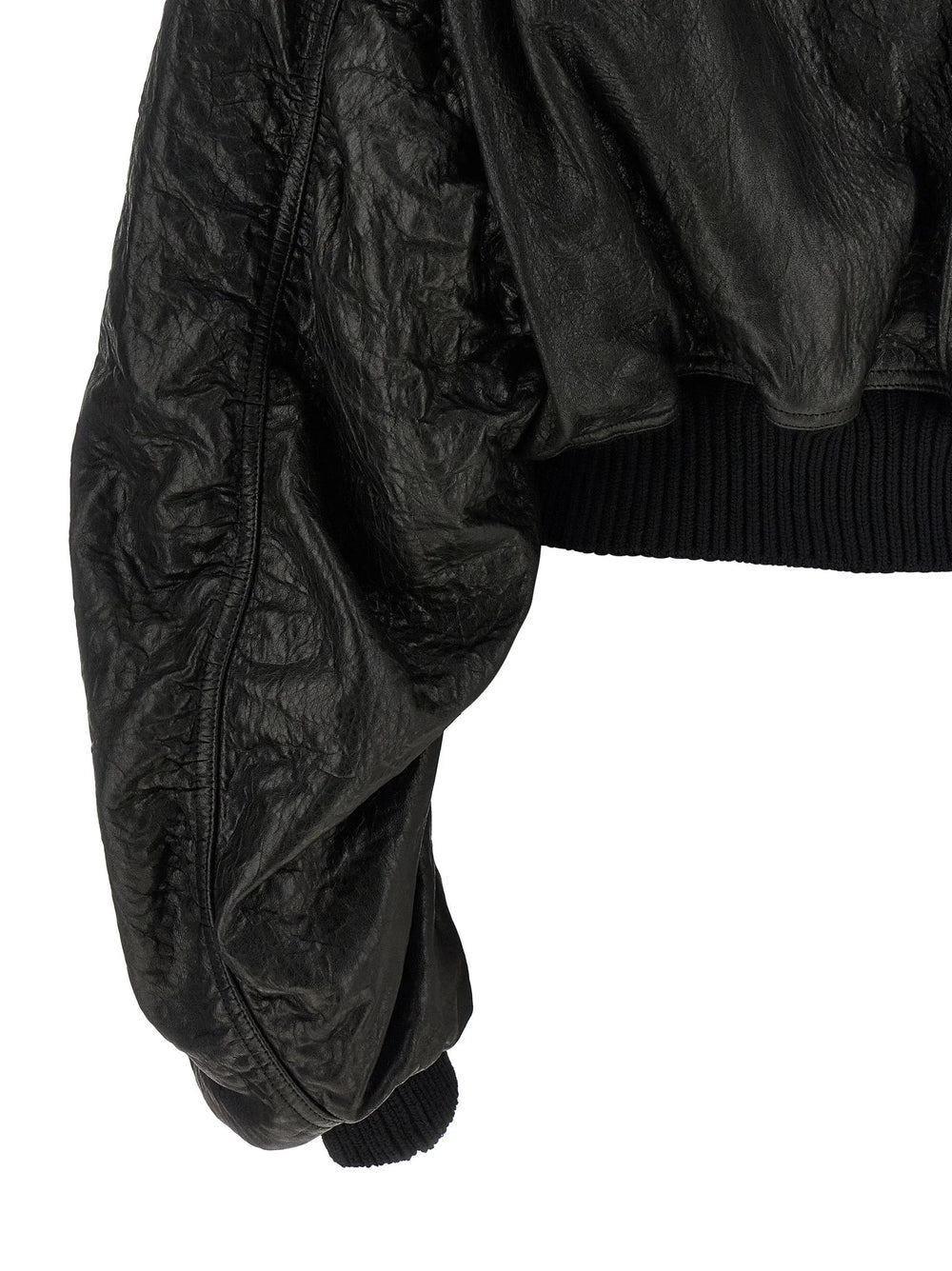 Rick Owens Black Lamb Leather Leather Jacket - IT38