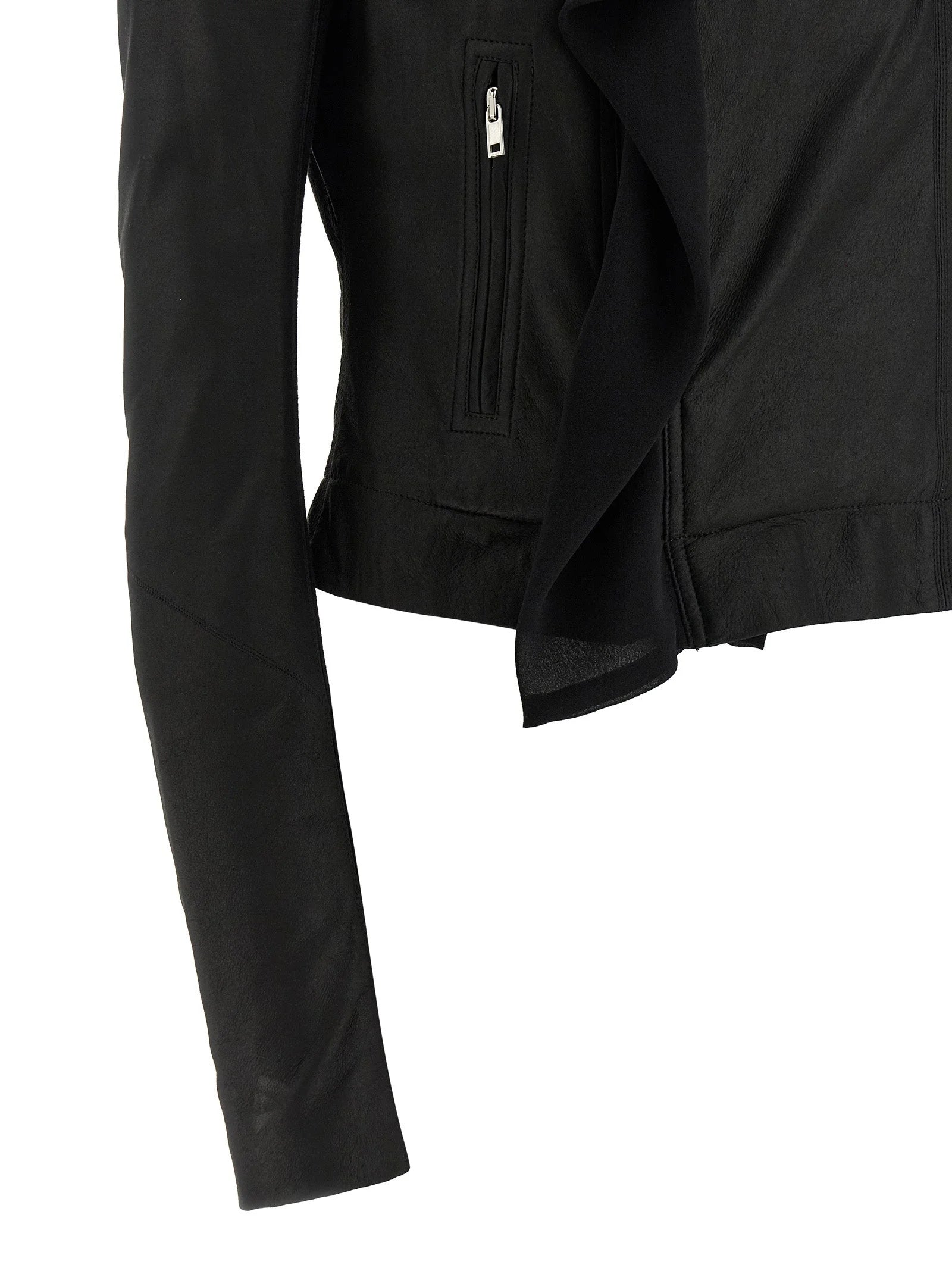 Rick Owens Black Lamb Leather Leather Jacket - IT44