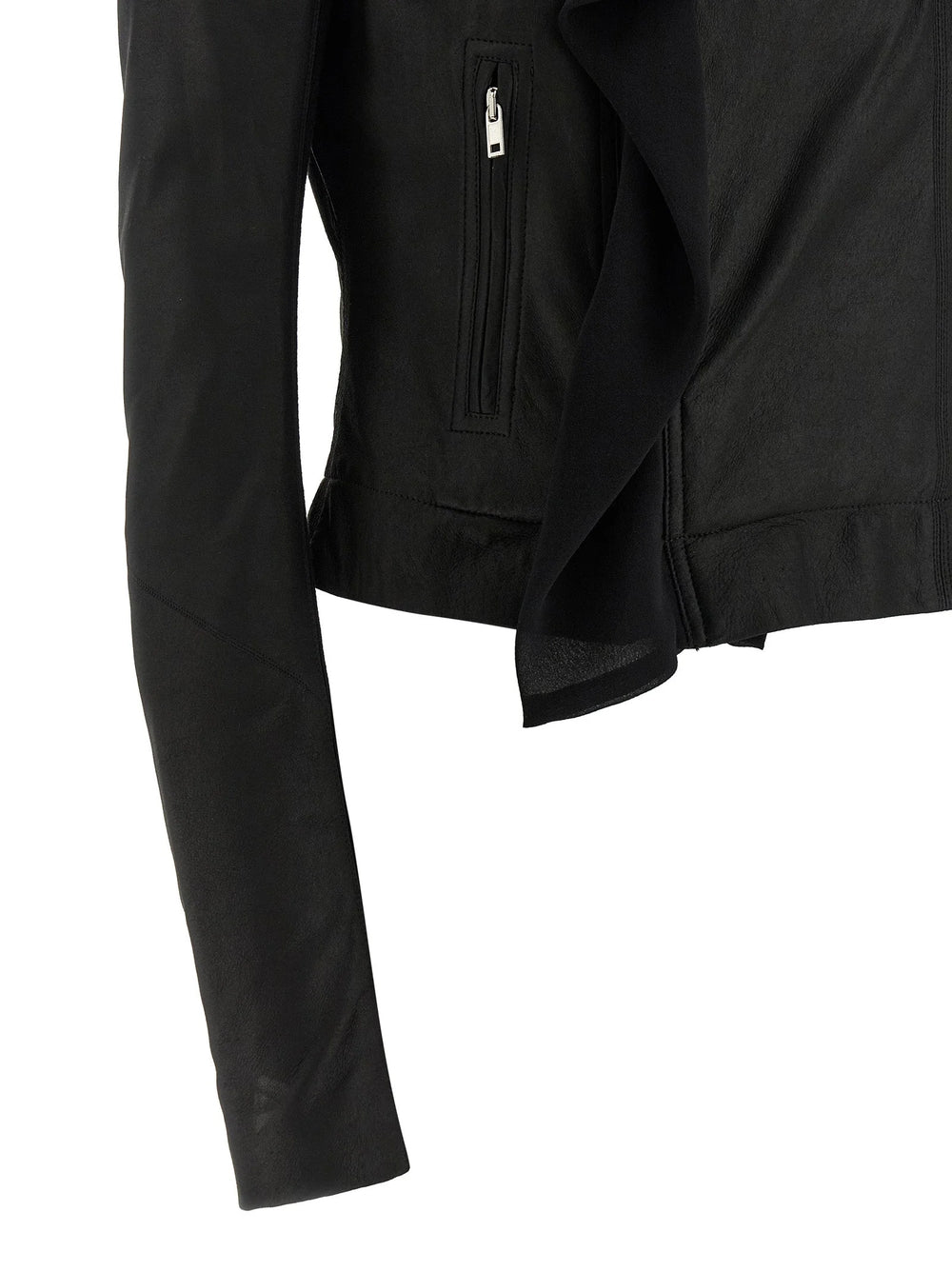 Rick Owens Black Lamb Leather Leather Jacket - IT44