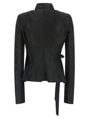 Rick Owens Black Lamb Leather Leather Jacket - IT44