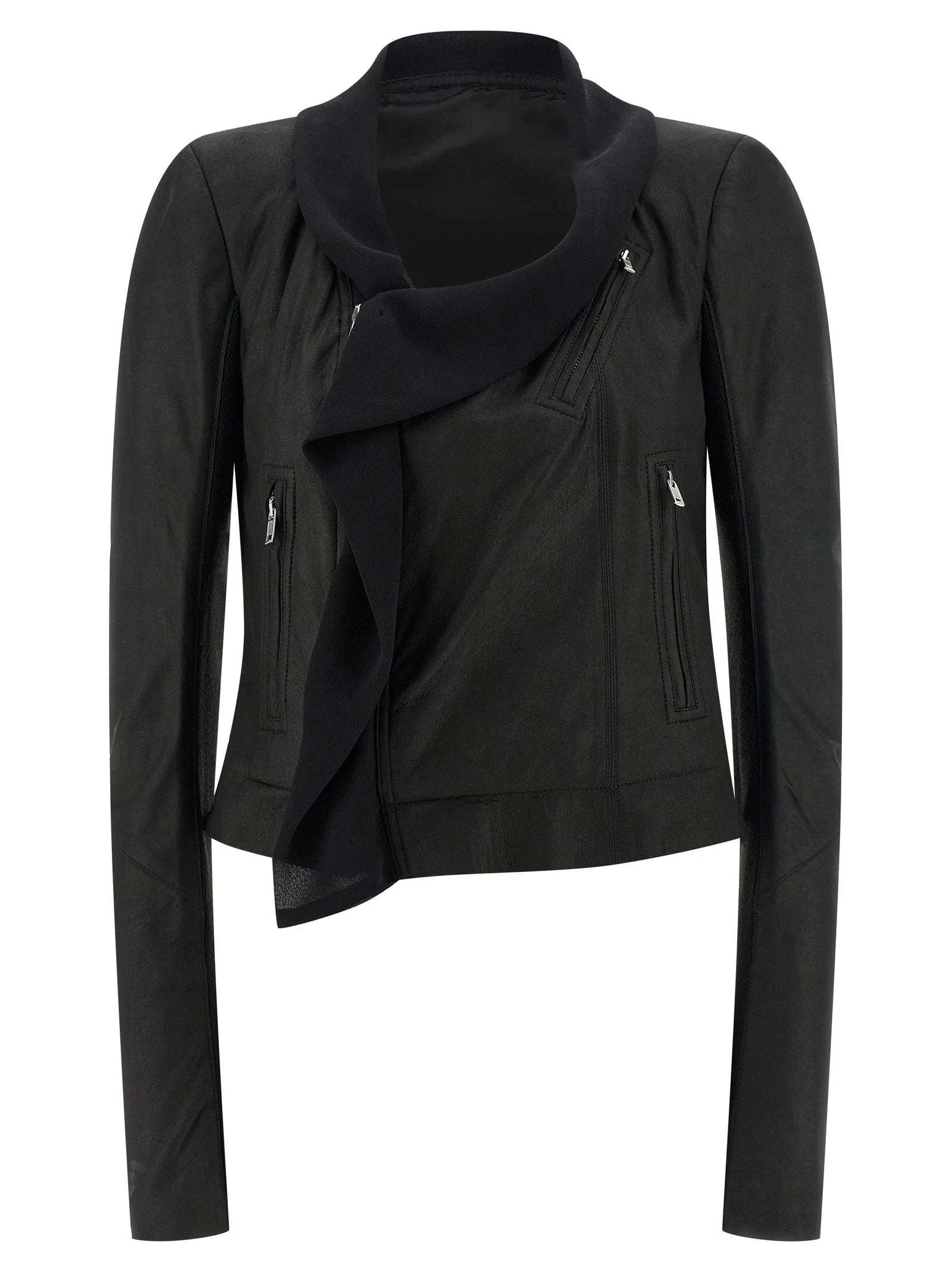 Rick Owens Black Lamb Leather Leather Jacket - IT44