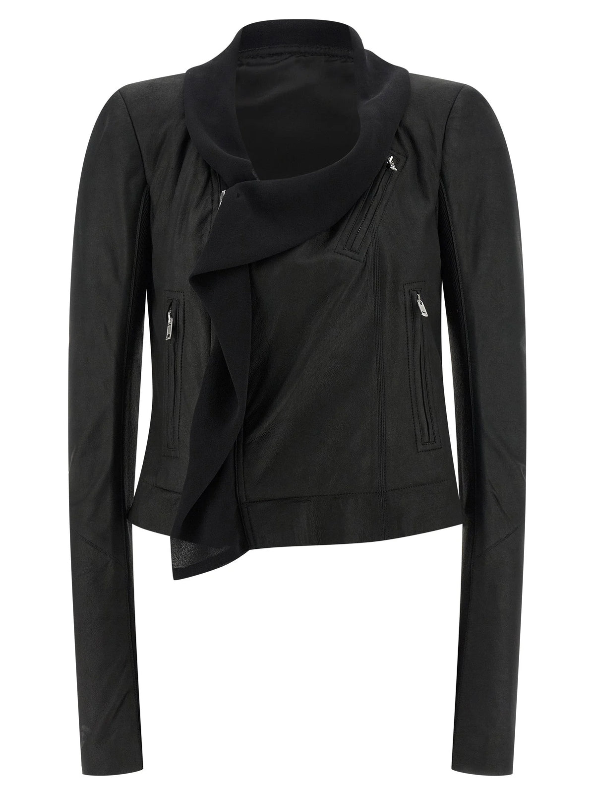 Rick Owens Black Lamb Leather Leather Jacket - IT44