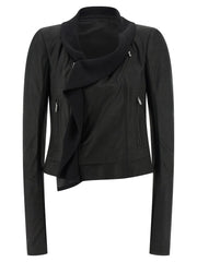 Rick Owens Black Lamb Leather Leather Jacket - IT44